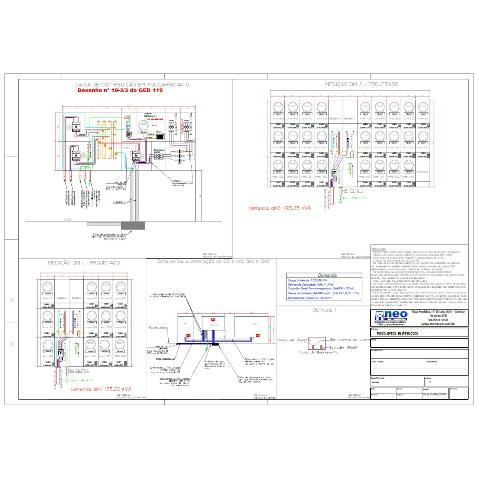 Entrada de Energia em Baixa Tensão (Quadro de Medidores)