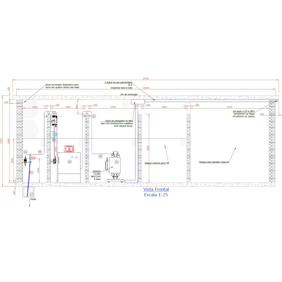 Entrada de Energia em Média Tensão (Subestação)